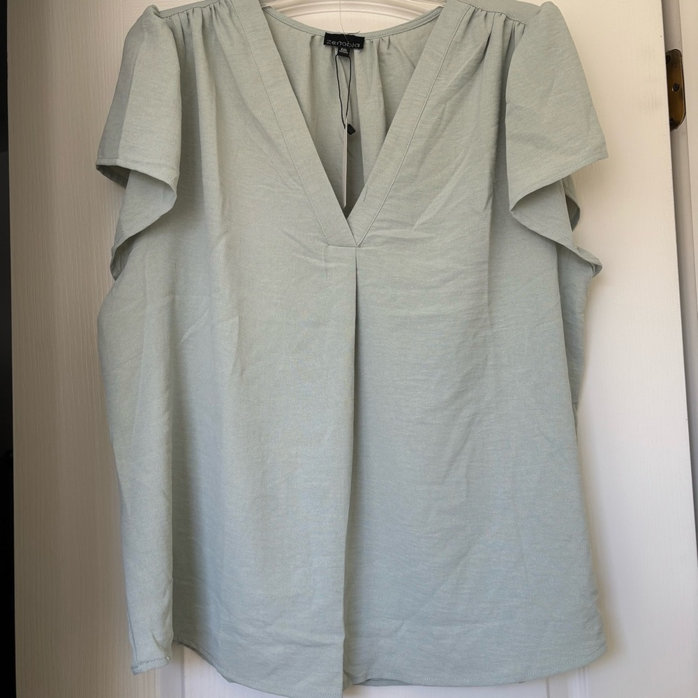 NWT light sage color women’s blouse size 2XL
